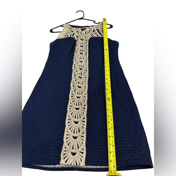 Lilly Pulitzer True Navy/Soutache Gold Tana Shift Dress 4R $228 - Picture 15 of 15